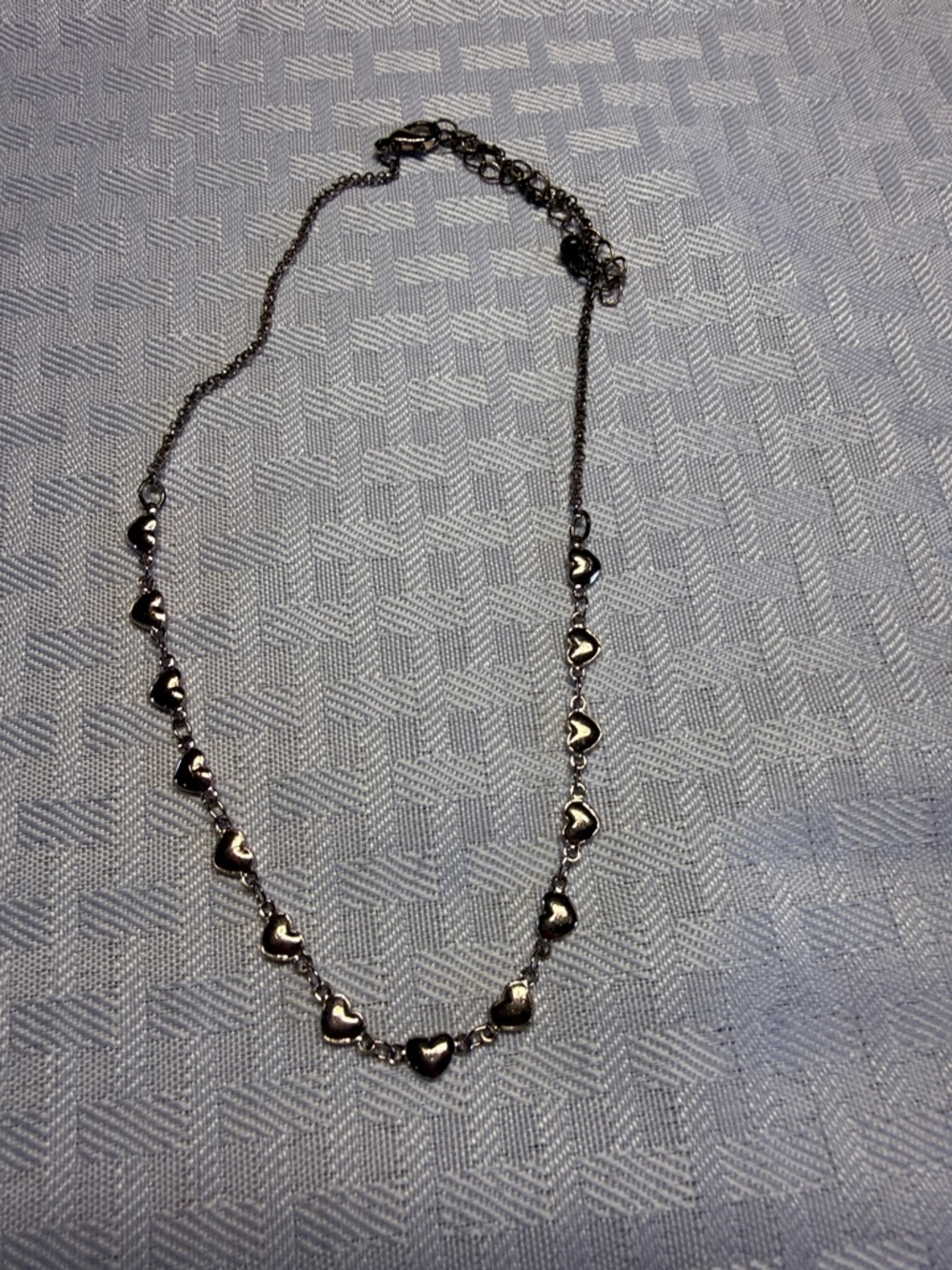 Girls Dainty Metallic copper colored  Heart Station Necklace.